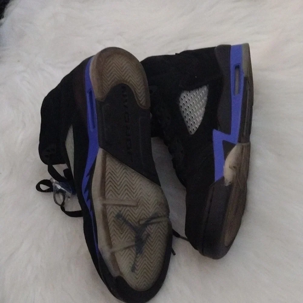 Air Jordan Retro 5  Racer Blue Black and Purple Sneakers